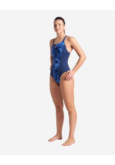 Arena Womens Crackle Swimsuit Swim Pro Kadın Yüzücü Mayosu 008229780 Lacivert