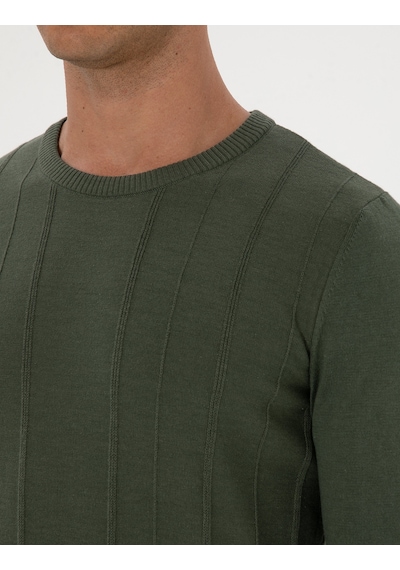 Pierre Cardin Erkek Koyu Haki Kazak /triko 50315584-vr111 Koyu Haki