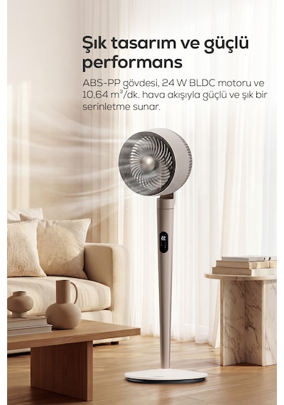 Ayaklı Vantilatör Air Pro Akıllı, Sıcaklık Sensörlü, 3d Salınım, Işıklı X7432