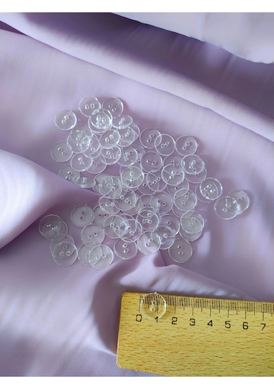 20 Adet Şeffaf Düğme 24 Boy 15,2mm
