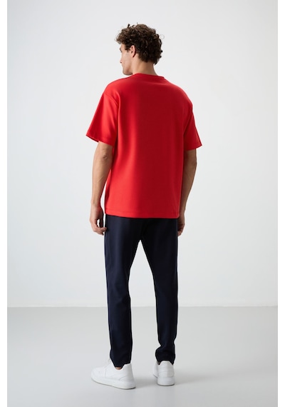 Tommy Life Fiesta - Lacivert Pamuklu Kalın Yumuşak Dokulu Oversize Fit Basic Erkek Eşofman Takım - 85251 Kırmızı - Lacivert Tommy Life Fiesta - Lacivert Pamuklu Kalın Yumuşak Dokulu Oversize Fit Basic Erkek Eşofman Takım - 85251 Kırmızı - Lacivert