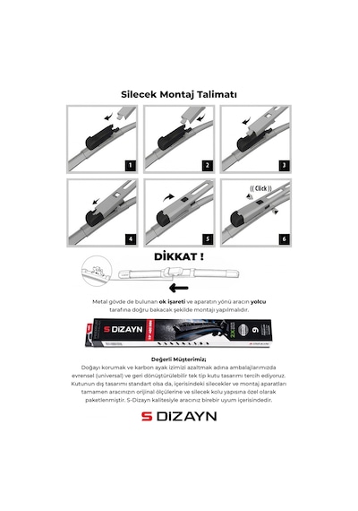 S-dizayn Opel Corsa E Ön Cam Silecek Seti 2014-2019 Premium Araca Özel 65-40 Cm A+ Kalite