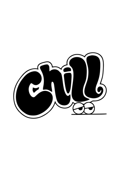 Chill Araba Stickeri 17x17 Cm Siyah