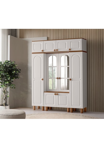 Rüzgar Mdf Portmanto Krem - Meşe