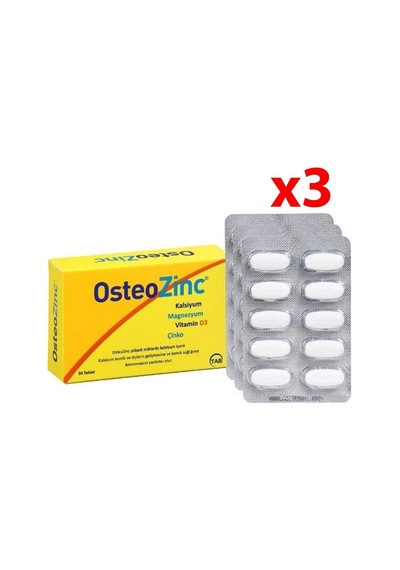 Kalsiyum Magnezyum Çinko D Vitamini 30 Tablet - 3 Adet