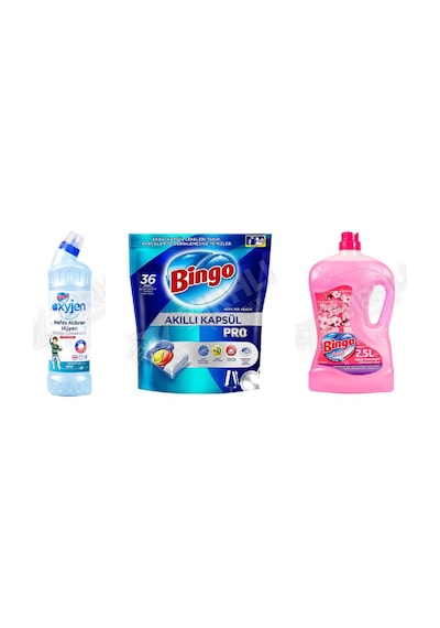Bingo Oksi Jen 750 Ml + Bulaşık Tab. 36'lı + Yüzey Tem. Fresh 2.5 Lt 3'lü Set Diğer