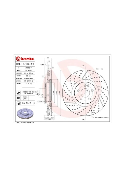Brembo Fren Dıskı On Mercedes Amg W176 C117 X117 X156 R172 Brembo 09b91311 A1764210212