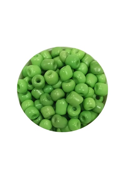 Tedar Dökme Cam Kum Boncuk Büyük Boy 6/0 4 Mm - 20 Gram - Yeşil - Bnc072 Najmaddin (No:1) 8.5Cm X 10.5 Cm