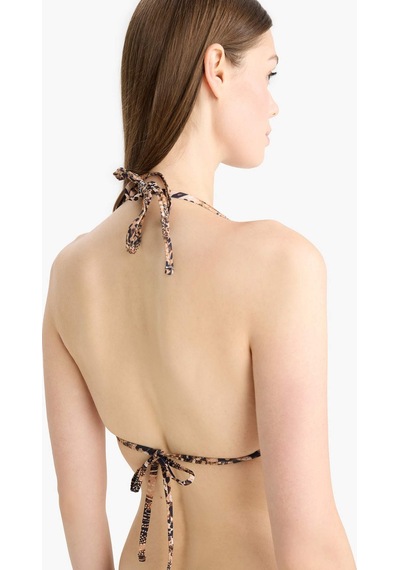 Defacto Love Regular Fit Leopar Desenli Üçgen Bikini Üstü-fall İn Lo E3895ax25smbk81 Siyah