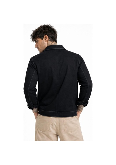 Freemen Erkek Dikiş Detaylı Oversize Gabardin Mevsimlik Ceket & Mont-388 Siyah