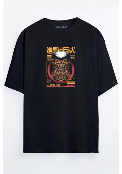 Attack On Titan - Titan Türleri Baskılı Oversize T-shirt Armortitan Attack On Titan - Titan Türleri Baskılı Oversize T-shirt Armortitan