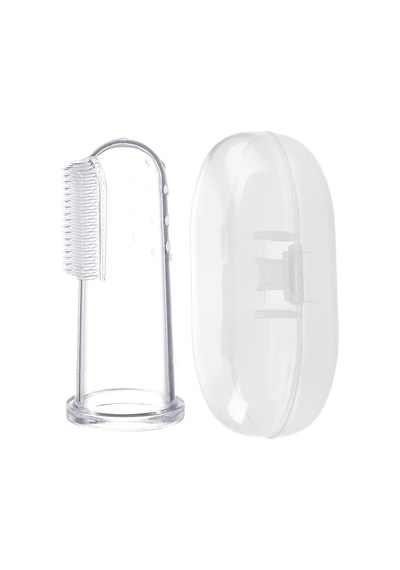 1 Paket Kullanışlı Bebek Parmak Diş Fırçası Yumuşak Silikon Bebek Eğitim Diş Fırçası Saklama Kutulu Diş Fırçası Bebek Diş Temizleme Masajı Ağız Bakımı Beyaz