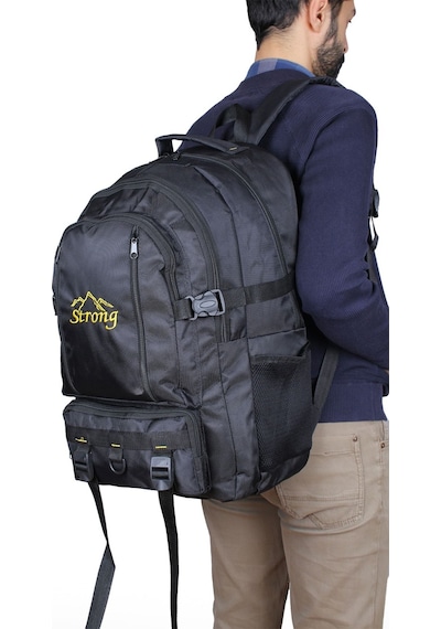 Sr-02 Dağcı 17-18.4 Inch Laptop Bölmeli Büyük Boy Sırt Çantası,dağcı Çantası,seyahat Kamp Çantası Siyah