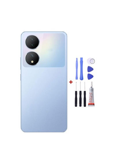 Vivo Y11 2023 Mor Arka Cam Kapak Pil Kapağı Tamir Set B7000 Set Mor