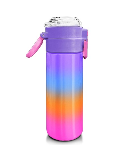 Coral High Kids Renk Geçişli Desenli Pipetli Ve Direkt İçim Çelik Termos 500 Ml 31875 Eflatun