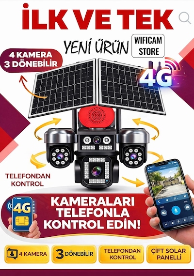 4 Kameralı 3ü Motorlu 4g Solar Kamera Hieasy Yazılım