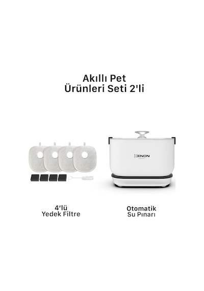 Xenon Smart Otomatik Şarjlı Su Sebili Ultra Sessiz Çelik Hazneli Su Pınarı Ve Yedek Filtre 2'li Pet Seti