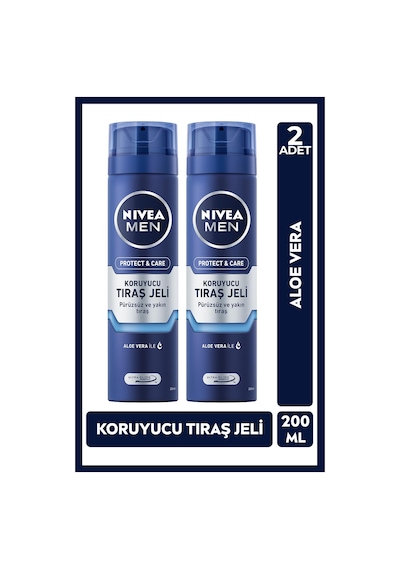 Nivea Tıraş Jeli Men Protect Care Tahriş Önleyici 200 Ml 2 Adet