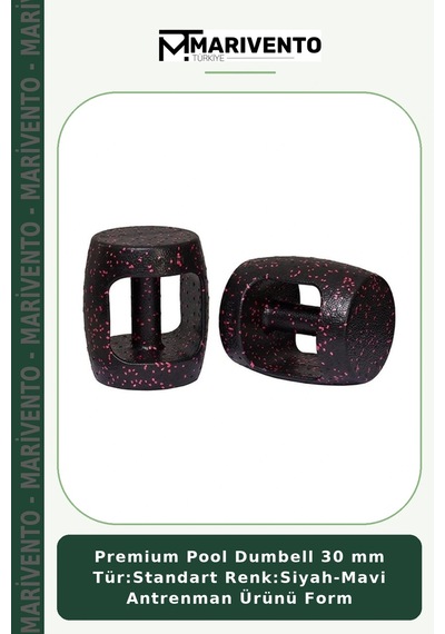 Premium Pool Dumbell 30 Mm Tür:standart Renk:siyah-mavi Antrenman Ürünü Form Siyah - Mavi