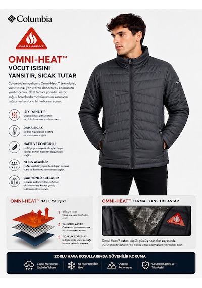 Columbia Nordic Point Fs Interchange Omni-heat 3 İn 1 Erkek Mont Xo9741-010 Siyah
