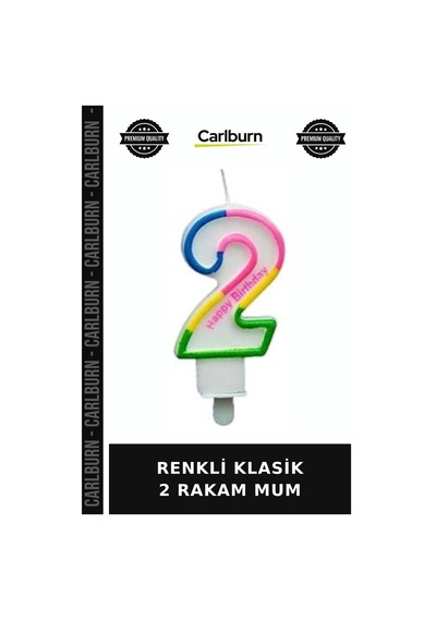 Premium Renkli Klasik 2 Rakam Mum Pasta Mumu Özel Gün Eğlence Çok Renkli