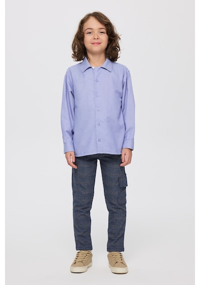 Panço Erkek Çocuk Mavi Oxford Gömlek 2421BK06004