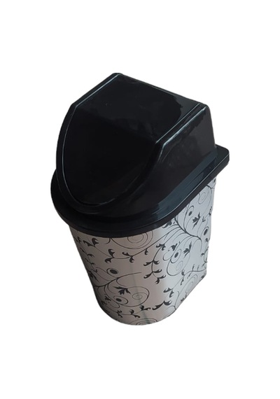 Ofis Banyo Wc Çöp Kovası İtme Kapaklı 6 litre Metal