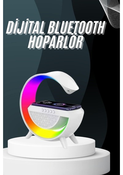 Bluetooth Hoparlör G Şekli Atmosfer Akıllı Rgb Lamba Wireless Kablosuz Şarj - Lisinya
