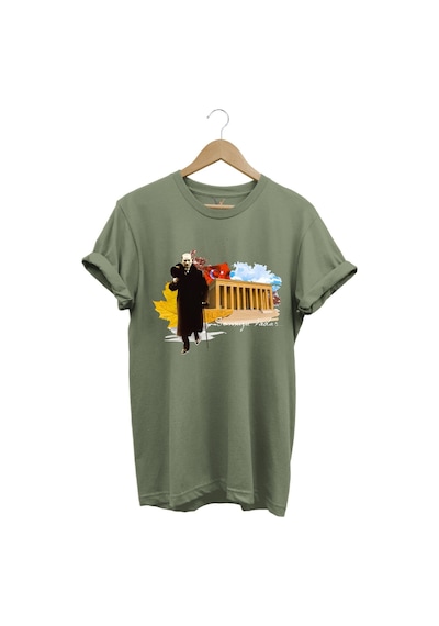 Atatürk Anıtkabir 10 Kasım 29 Ekim 23 Nisan 19 Mayıs Cumhuriyet Sonsuza Kadar Regular Fit T-shirt Haki