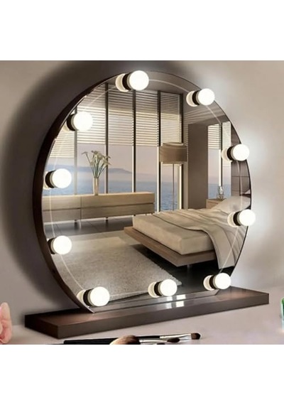 10&apos Lu Set Makyaj Aynası Işığı Banyo Yatak Odası Işığı Hoolywood Tarzı Led Makyaj Lambası 3 Farklı Renk Modu Makyaj Odası Işığı Mirror1 .
