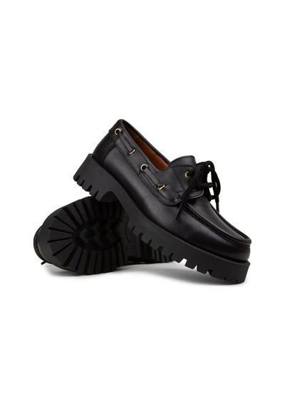 Deery Kadın Hakiki Deri Siyah Marin Loafer - 02036zsyhc02