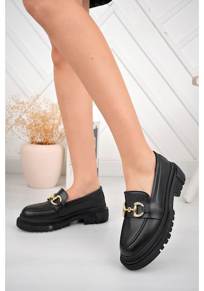 Aymood Kadın Loafer Yuvarlak Burun Maskülen Bağcıksız Yüksek Dolgu Taban Oxford Ayakkabı Siyah Aymood Kadın Loafer Yuvarlak Burun Maskülen Bağcıksız Yüksek Dolgu Taban Oxford Ayakkabı Siyah