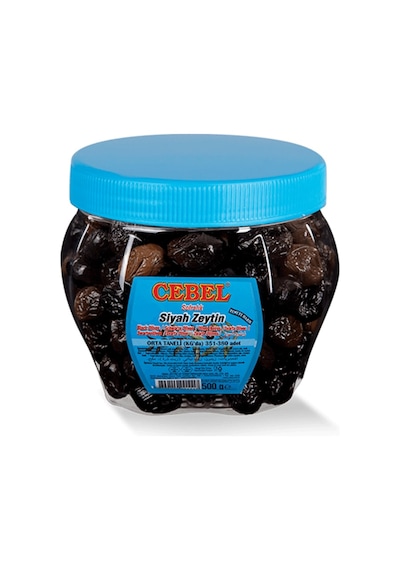 Cebel Orta Taneli Siyah Zeytin Pet 500 G
