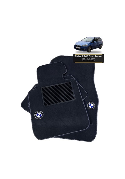 Oto Halı Paspas Seti Bmw 2 F46 Gran Tourer 2015 2021 Uyumlu Sport Kaymaz & Şık Tasarım - Siyah Logolu - Tasarım 4
