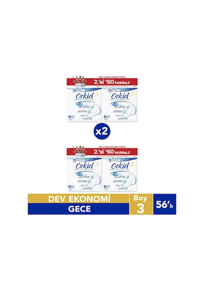 Orkid Ekstra Hassas Cesaret Paketi Gece 56 Adet