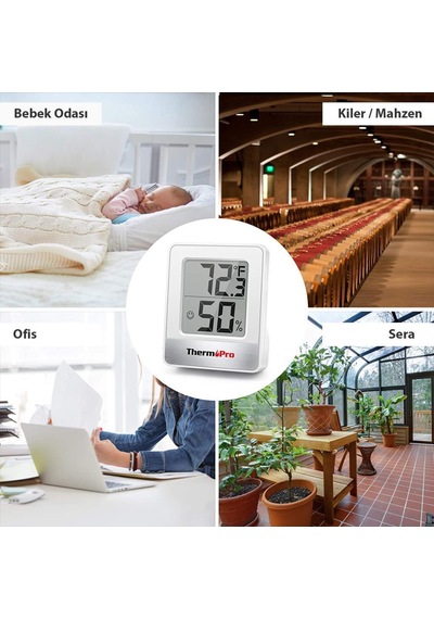 ThermoPro TP49W Mini İç Mekan Dijital Sıcaklık ve Nem Ölçer Termometre - T08648