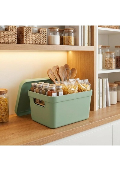 Selka Home Kapaklı Organizer Kutu Yeşil
