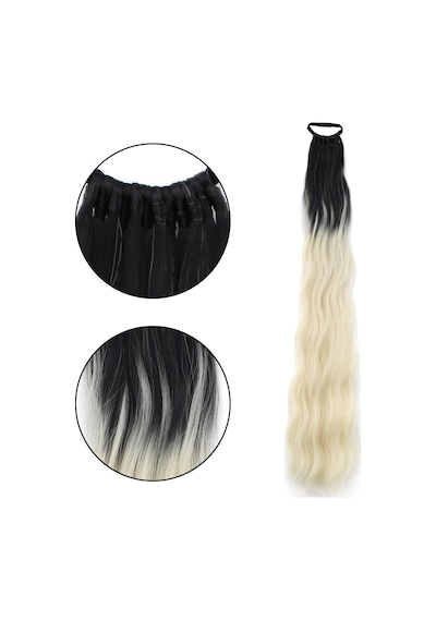 Lastik Tokalı At Kuyruğu Su Dalgalı / Siyah / Platin Ombre - Yqbx-718181 Çok Renkli