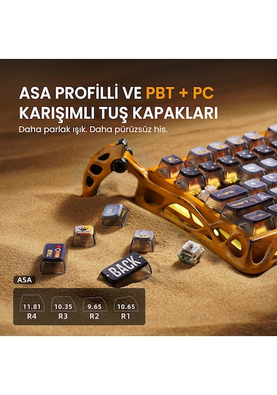 Gravastar K1 Pro Mekanik Gaming Klavye, Xpro Kablosuz Optik Mouse Ve Dijital Resim Çerçevesi Oyuncu