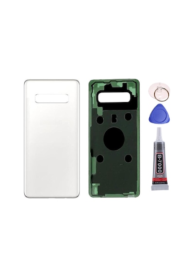 Samsung S10 Plus 4g Beyaz Uyumlu Arka Kapak Batarya Kapağı Pil Kapağı Yapışkan Ve Sökme Aparatıyla Beraber Full Set Beyaz