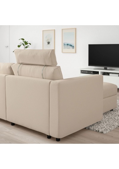 Ikea Bej Konforlu Kanepe - Baş Desteği