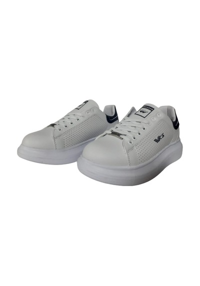 Wickers Unısex Beyaz-siyah Ortopedik Düz Taban Sneaker Spor Ayakkabı Beyaz