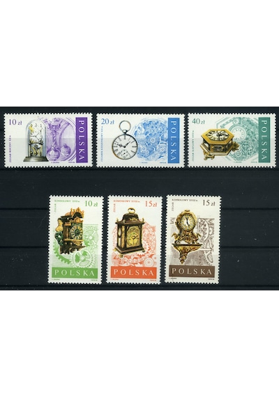 Koleksiyon Pulları, 1988 Polonya ,antika Saatler 6 Pulluk Damgasız Tam Seri,n11-13 Teşhir Ürün