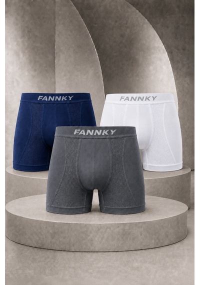Fit Women Erkek Casual Comfort Günlük 3 Lü Boxer Ten
