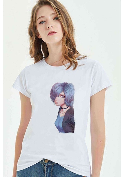 Anime Tokyo Ghoul Anteiku Baskılı Beyaz Kadın Tshirt (534307600)