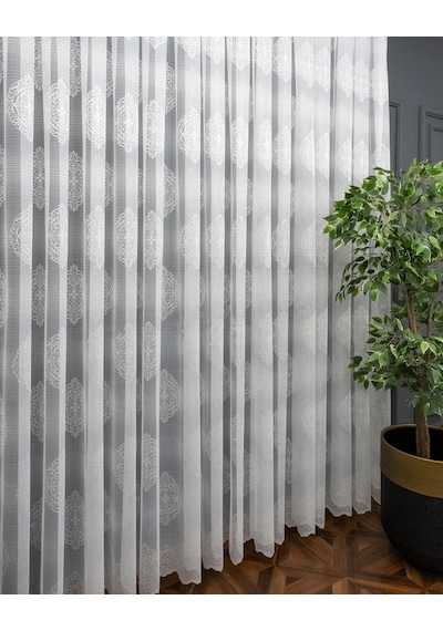 Evdepo Home Damask Kullanıma Hazır Tül Perde (546640830)
