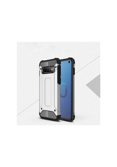 Ekılıf - Samsung Galaxy S10e Uyumlu Kılıf Çift Katman Zırh Tank Crash Military Kapak - Gri