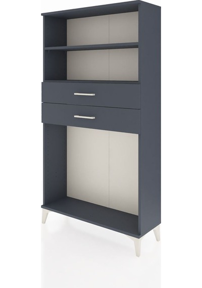 Arges Dolap 2 Raflı 2 Çekmeceli 88x30x163 Antrasit-antrasit Antrasit