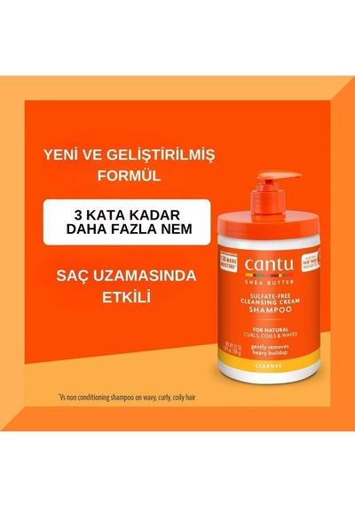 Cantu Shea Yağı Doğal Saçlar için Sülfat Içermeyen Temizleyici Krem Şampuan 709 G