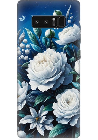 Samsung Galaxy Note 8 Uyumlu Yıldız Gibi Açan Çiçekler Desenli Silikon Kılıf Çok Renkli